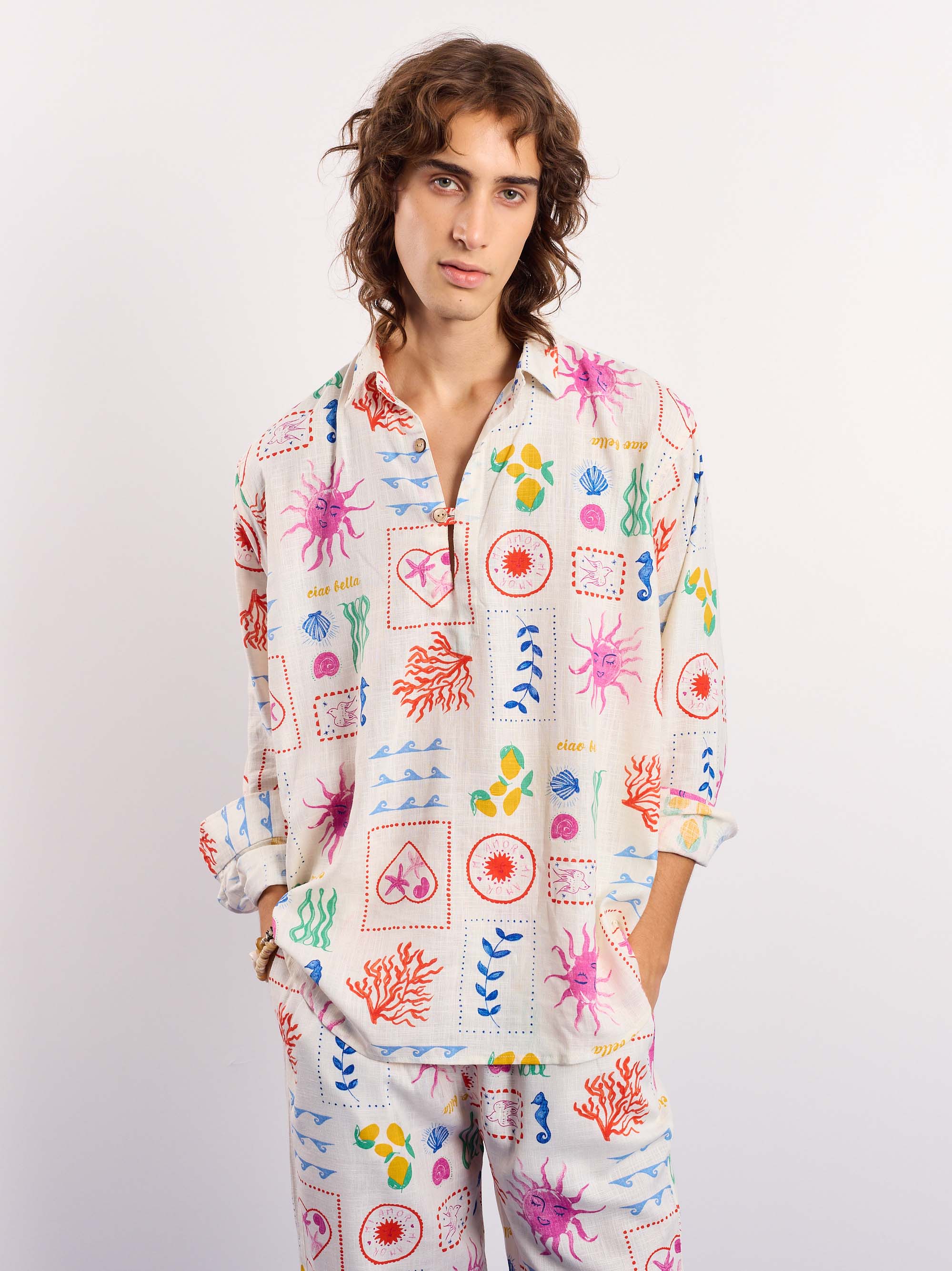 Sun & the Sea Printed Linen Pullover - Image 3