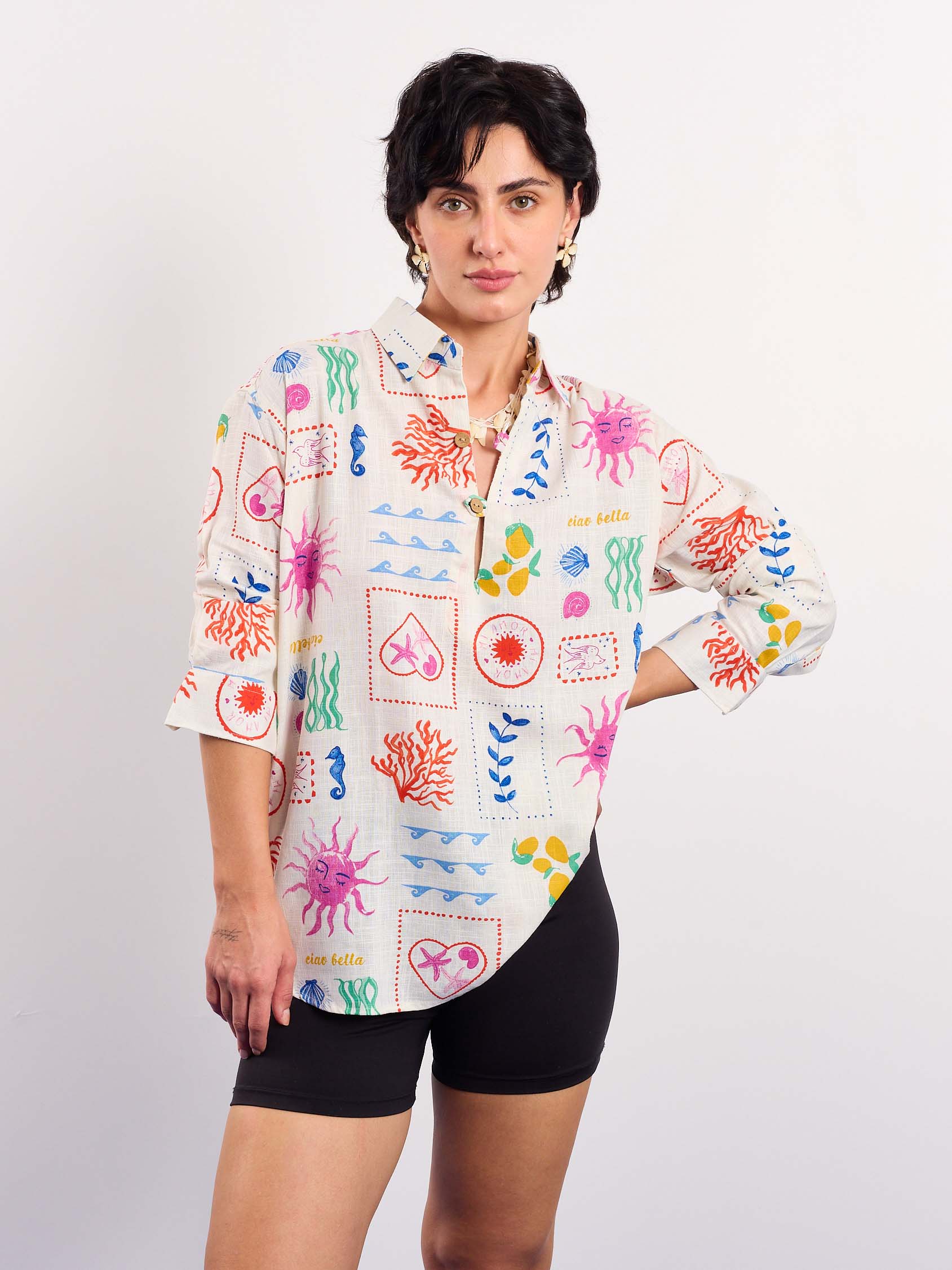 Sun & the Sea Printed Linen Pullover - Image 4