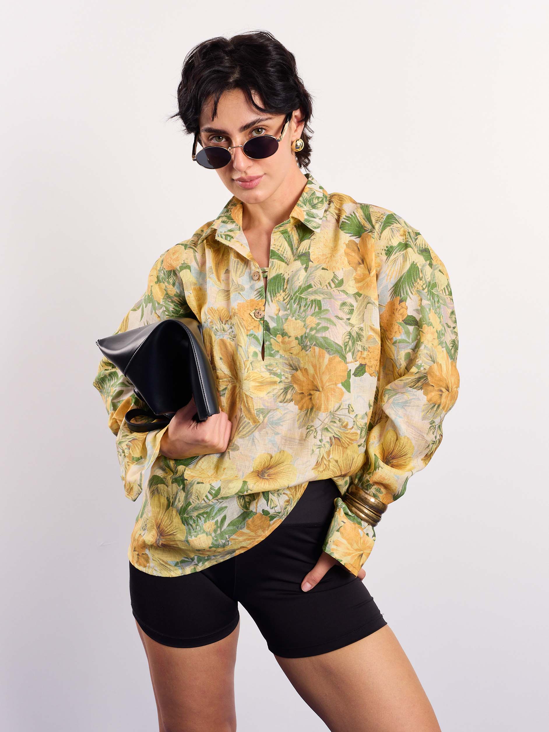 Floral Printed Linen Pullover - Image 4
