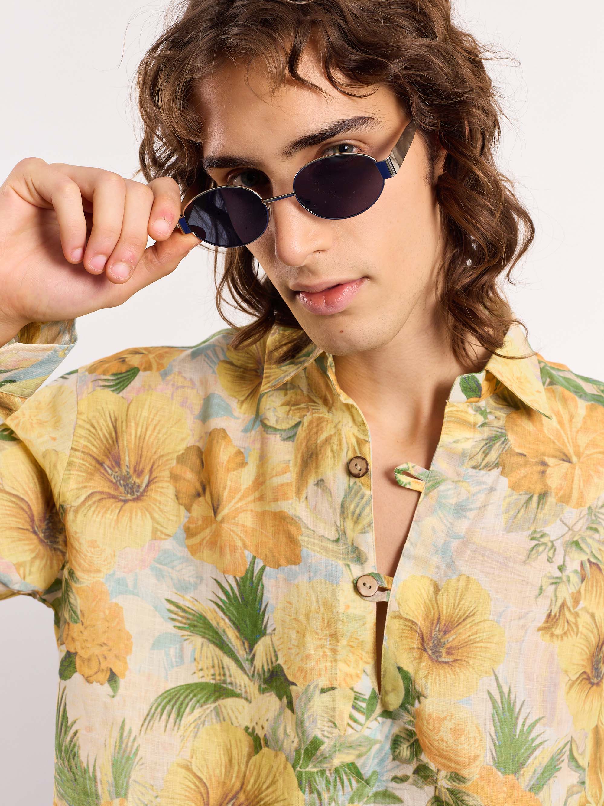 Floral Printed Linen Pullover - Image 5