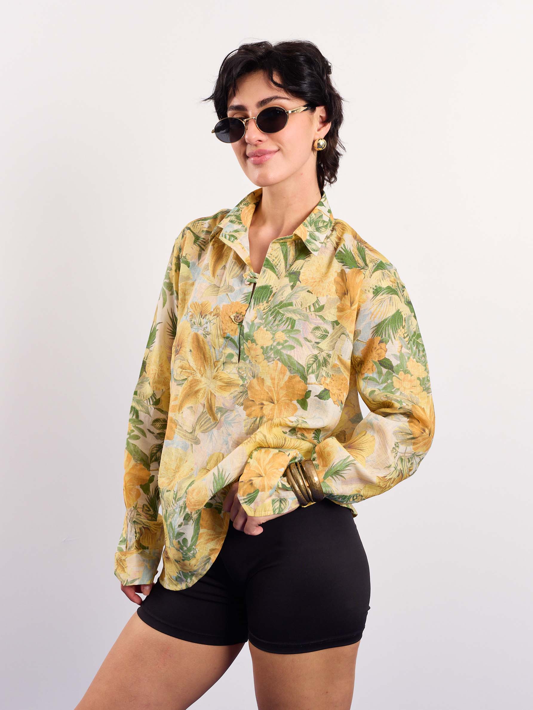 Floral Printed Linen Pullover - Image 6