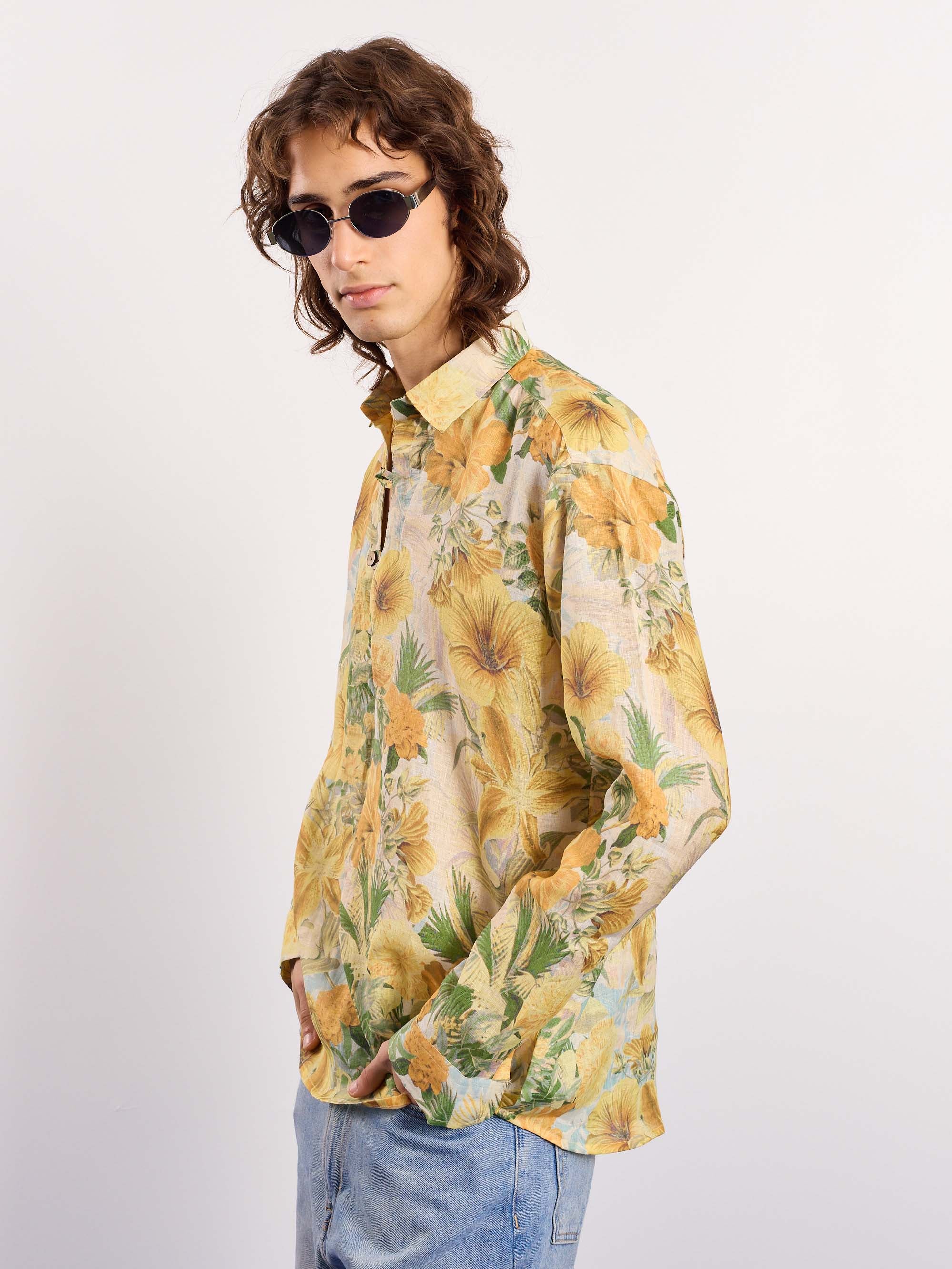 Floral Printed Linen Pullover - Image 7