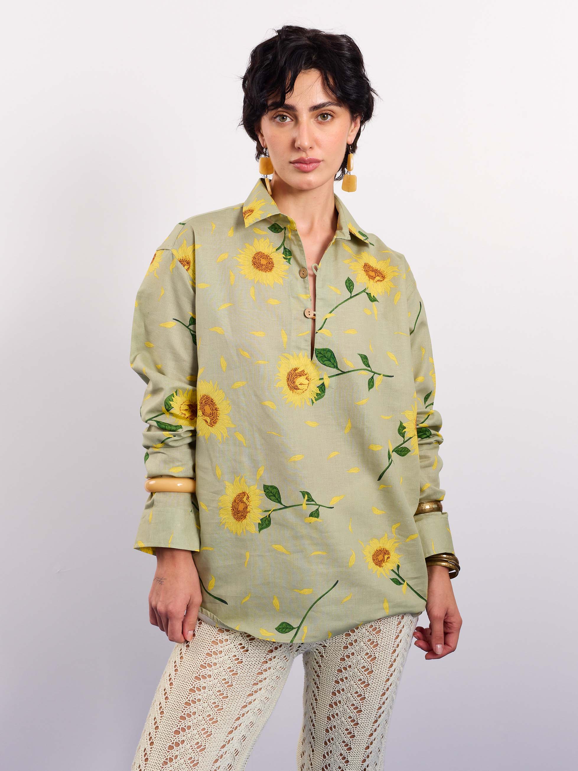 Sunflower Fields Linen Pullover - Image 4