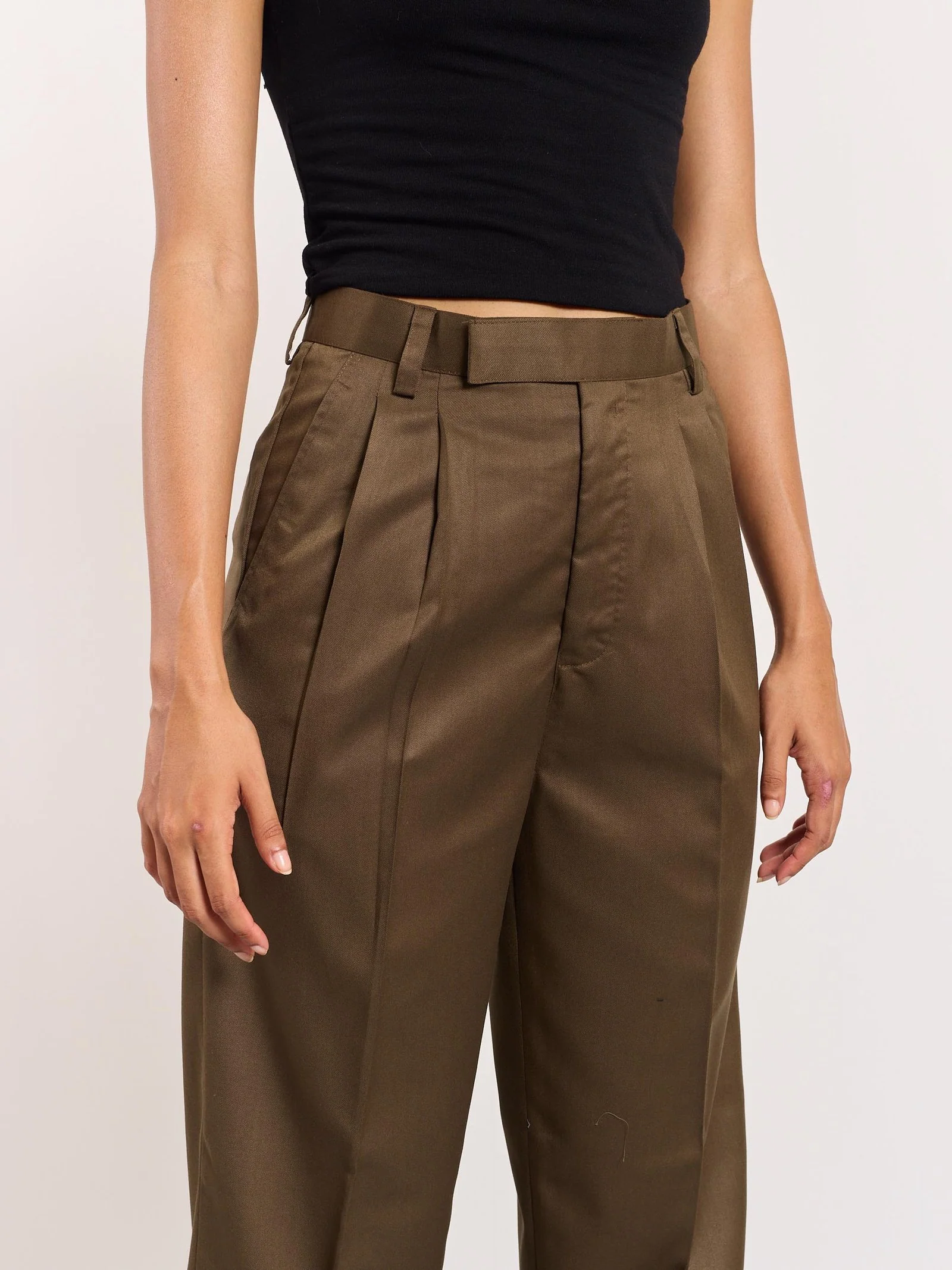 Dark Brown Tailored Trousers - Image 3