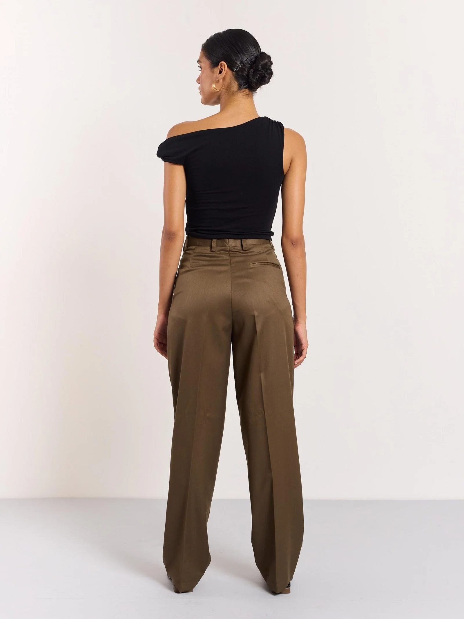 Dark Brown Tailored Trousers - Image 4