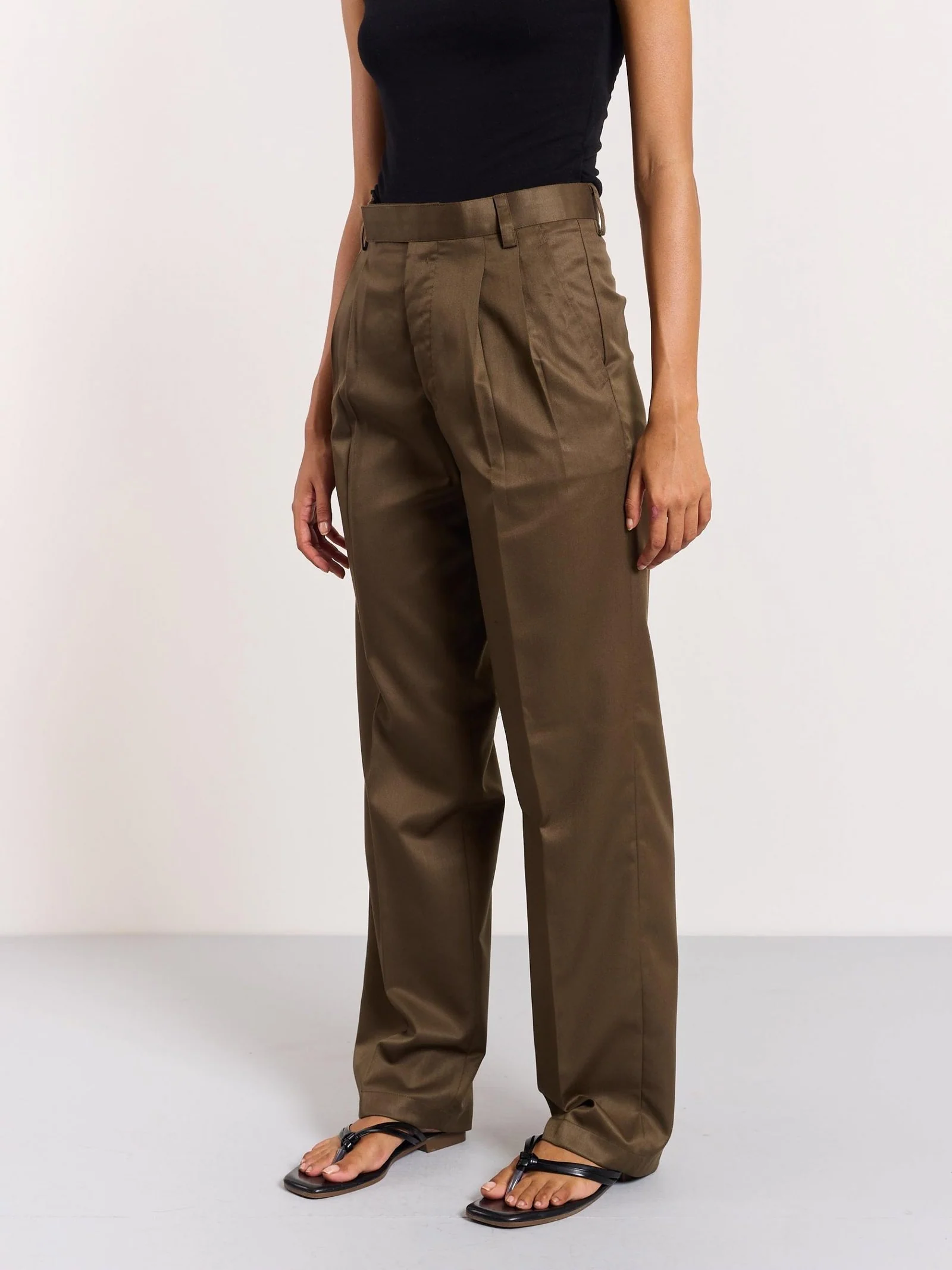 Dark Brown Tailored Trousers - Image 5