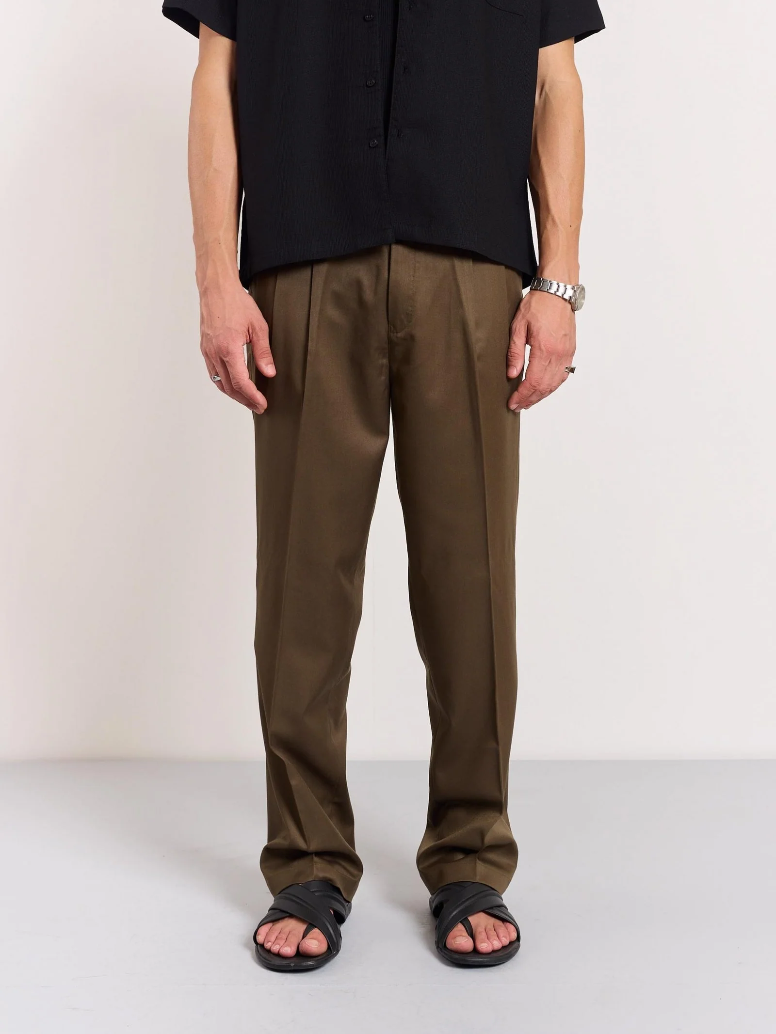 Dark Brown Tailored Trousers - Image 7