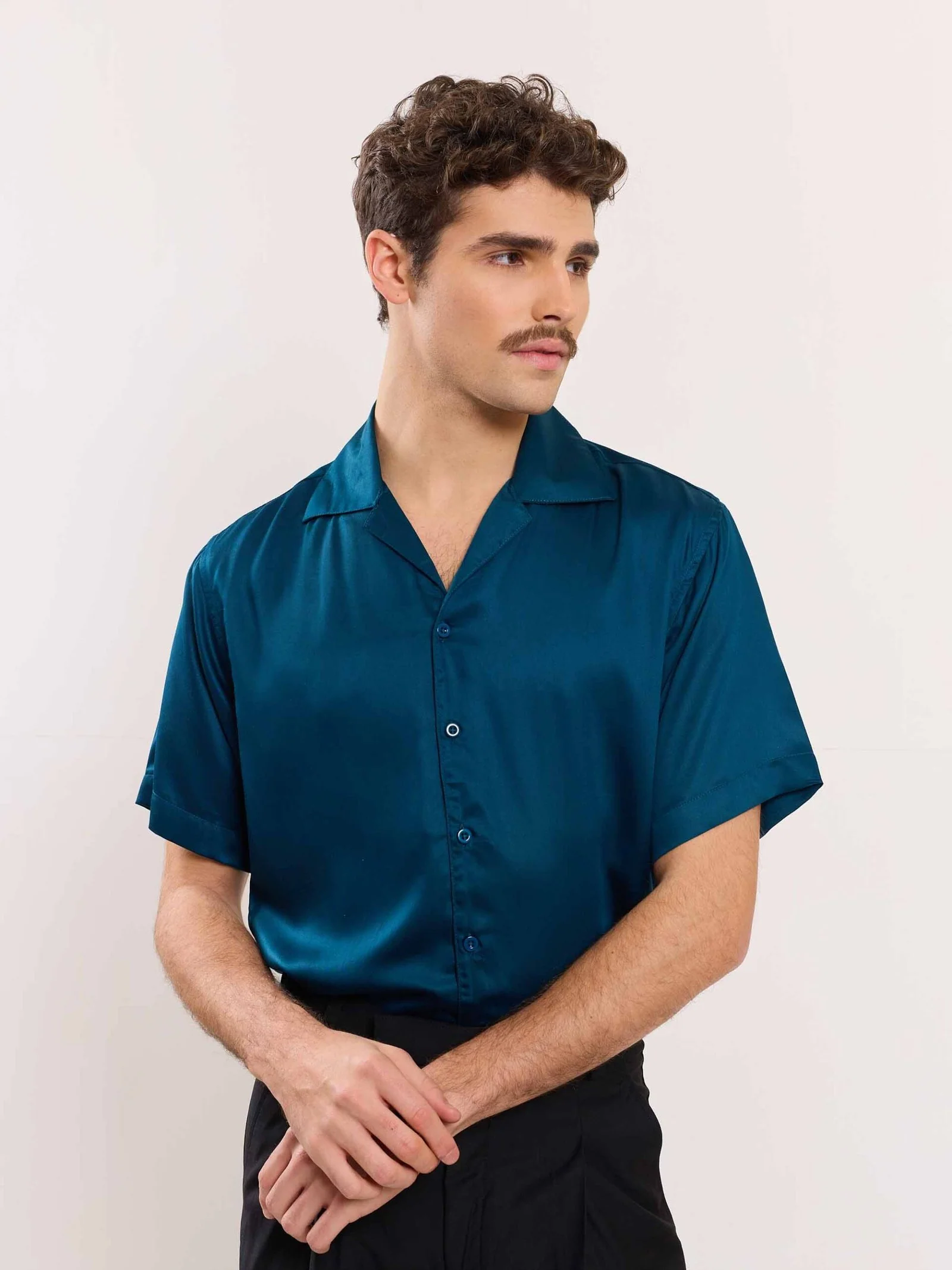 Teal Blue Resort Shirt - Image 4