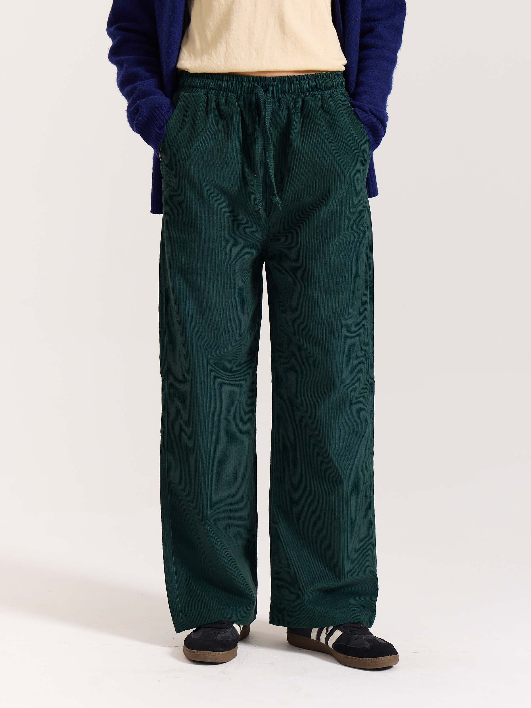 Teal Green Corduroy Pull-on Pants - Image 4