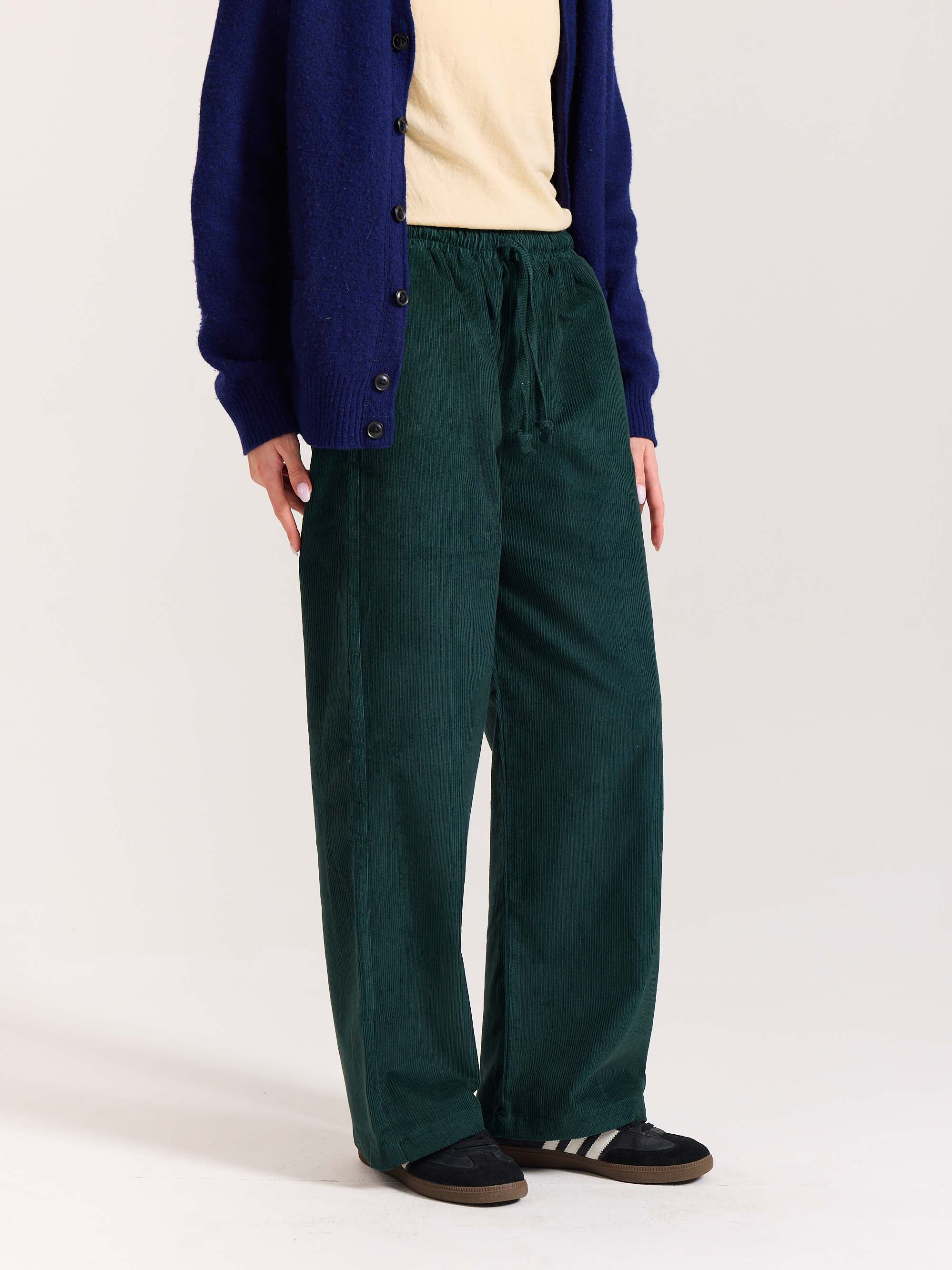 Teal Green Corduroy Pull-on Pants - Image 5