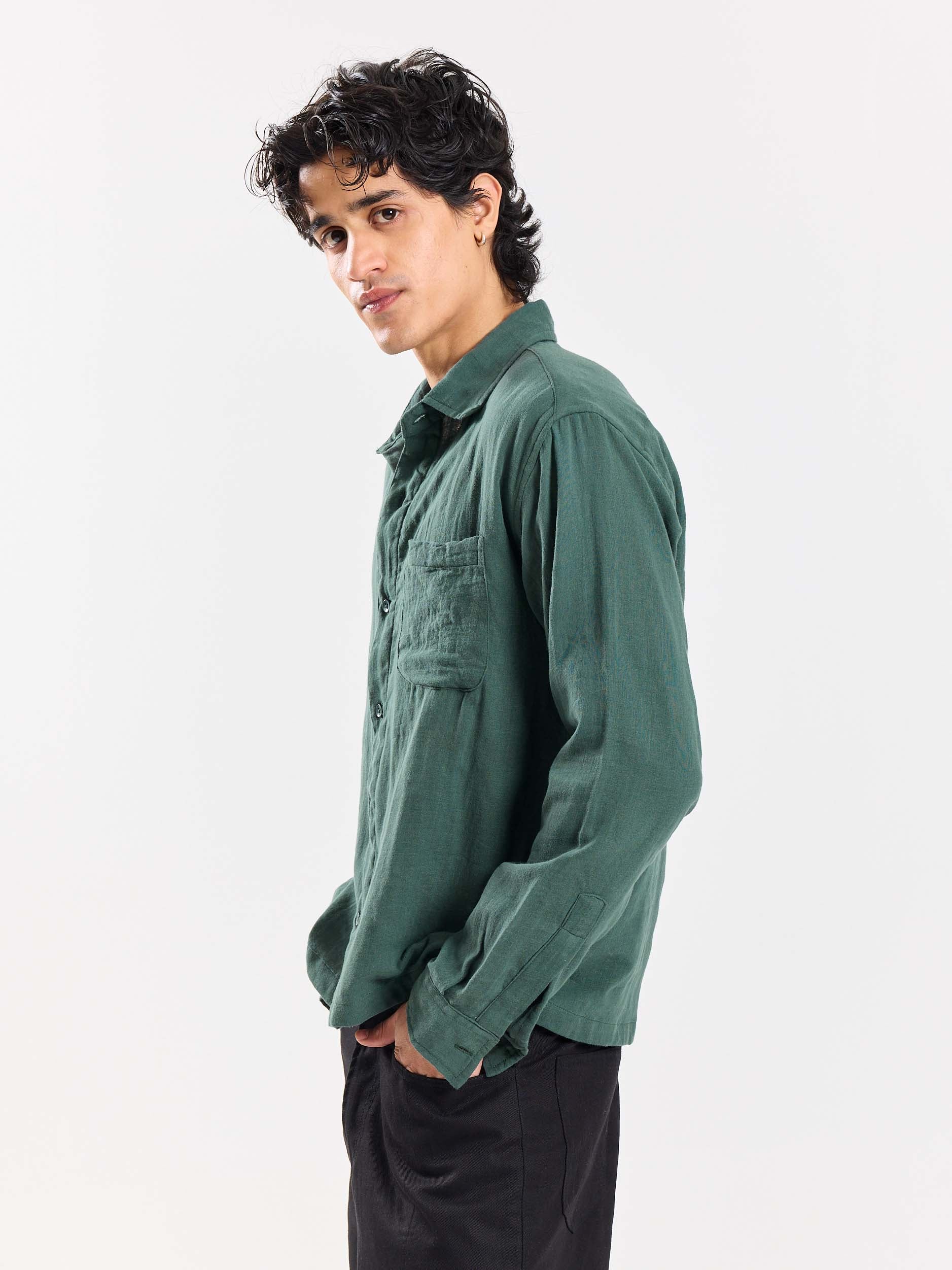 Teal Green Gauze Holiday Shirt - Image 5