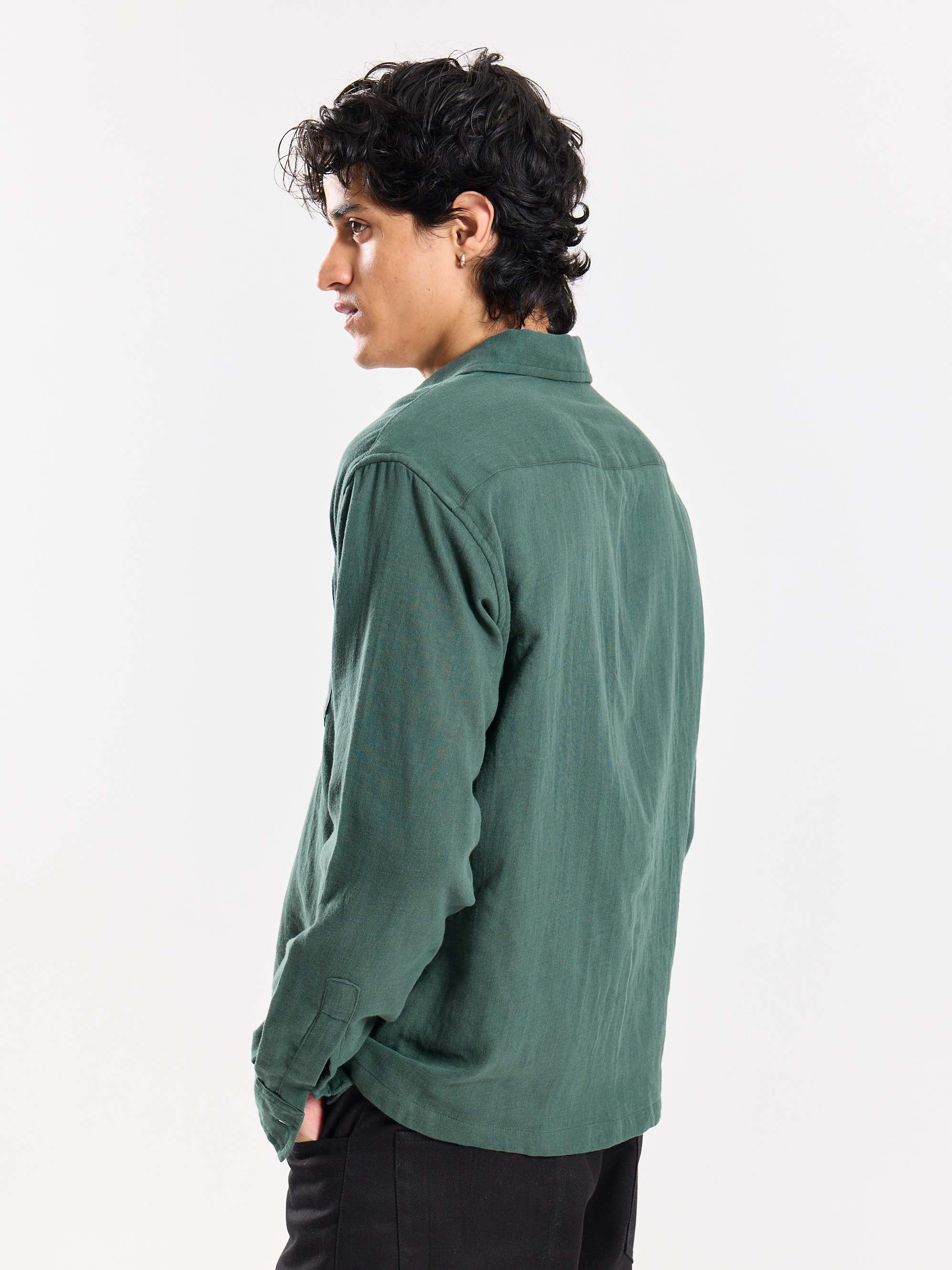 Teal Green Gauze Holiday Shirt - Image 7