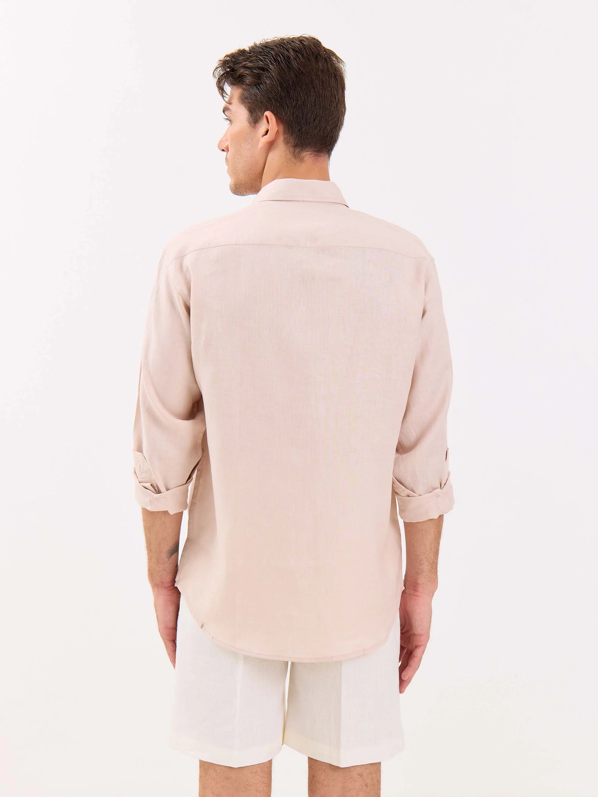 Very Light Pink Irish Linen Shirt - Image 7