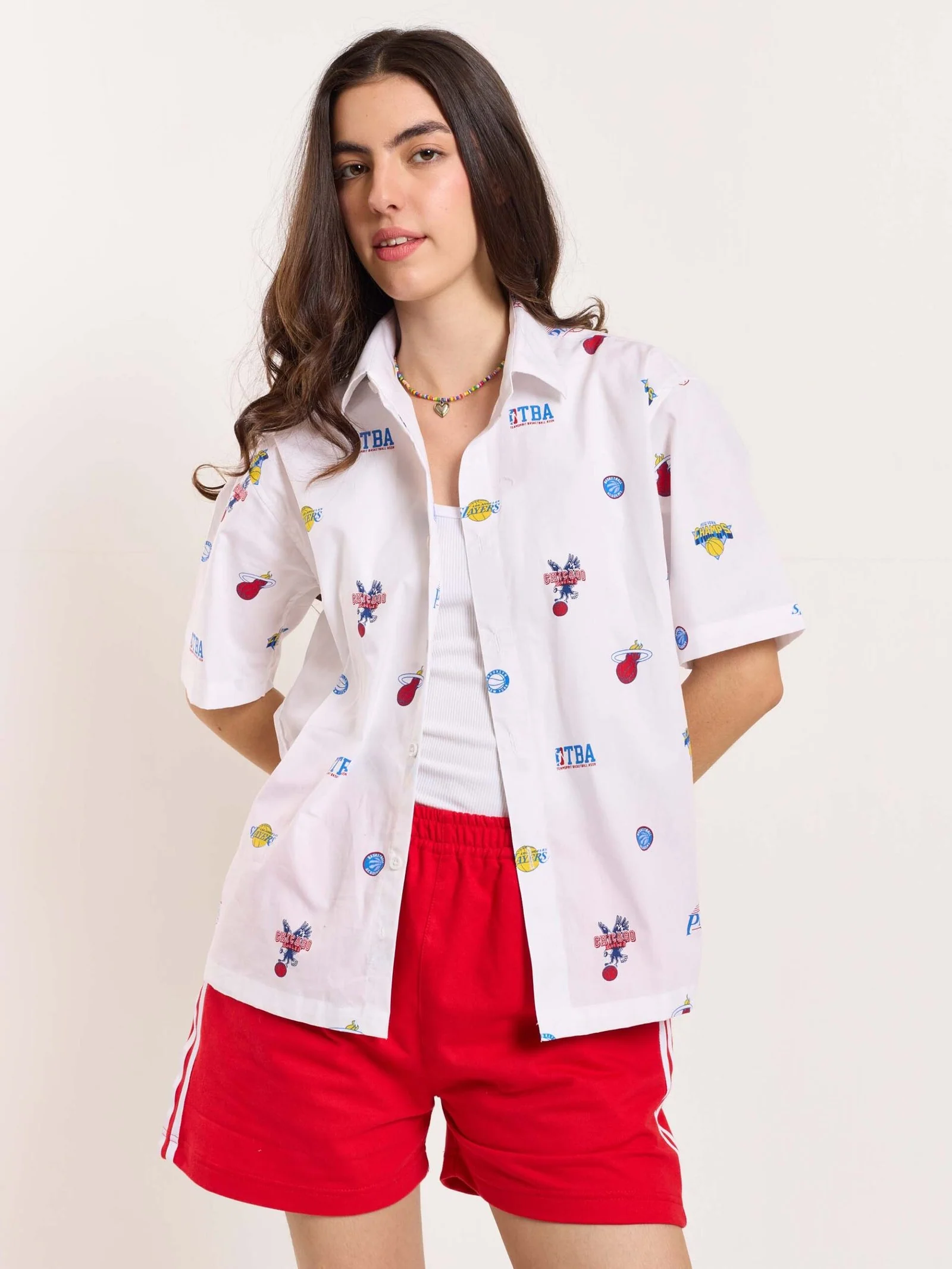 White Bowling Shirt - Cropped Fit - Image 3