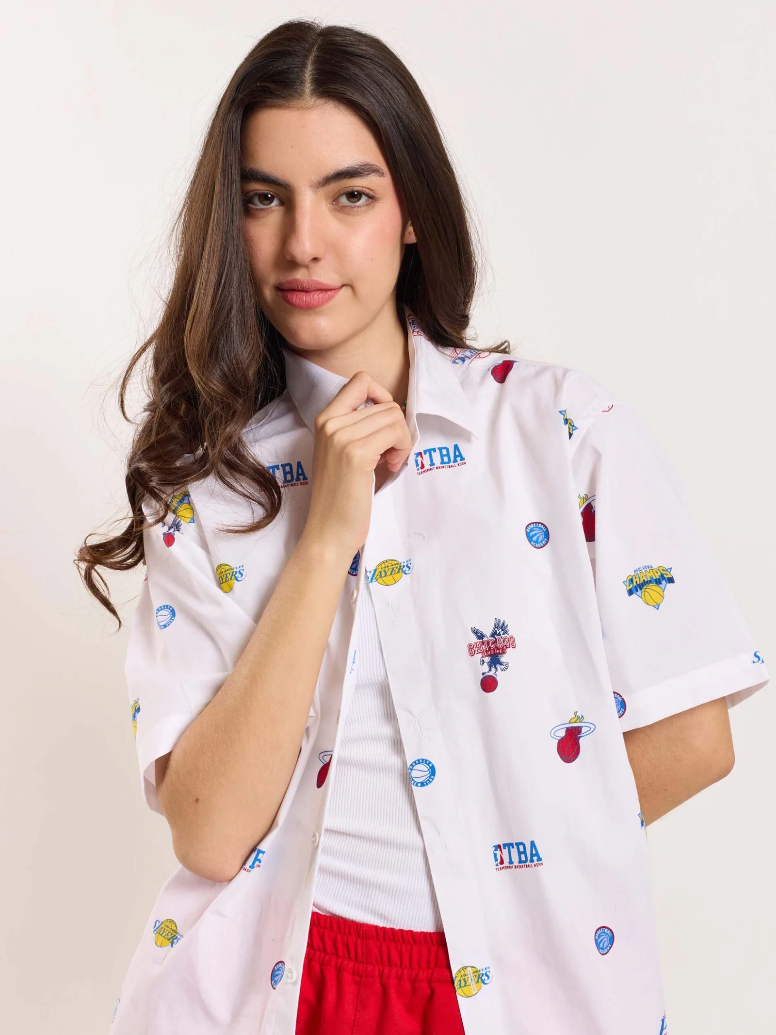 White Bowling Shirt - Cropped Fit - Image 7