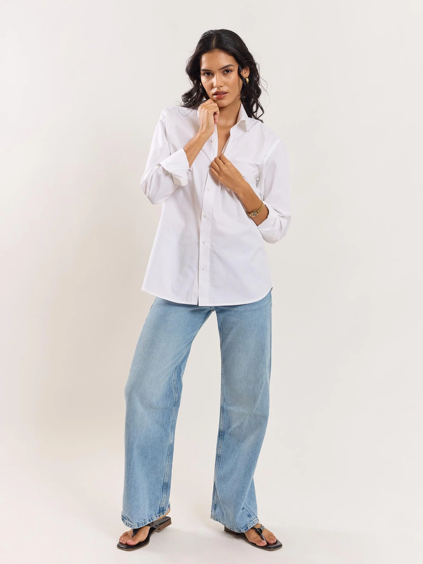 White Poplin Shirt - Image 3