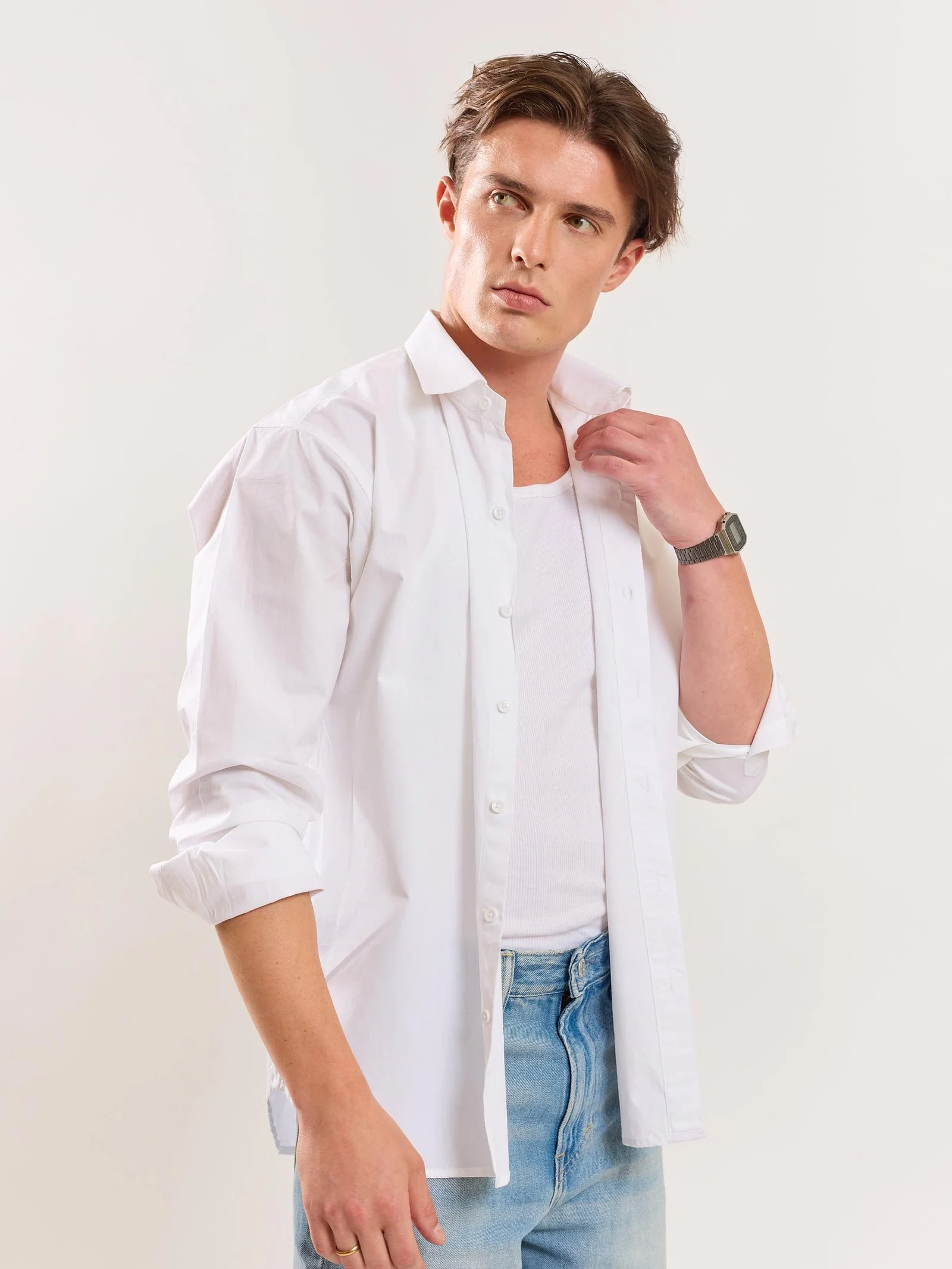 White Poplin Shirt - Image 8