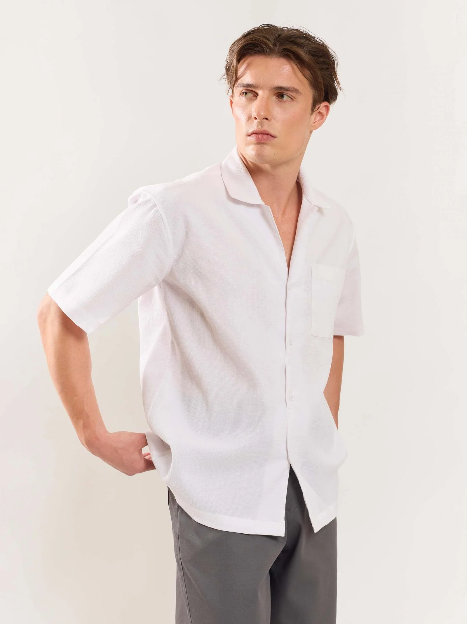 White Textured Shirt - Image 5