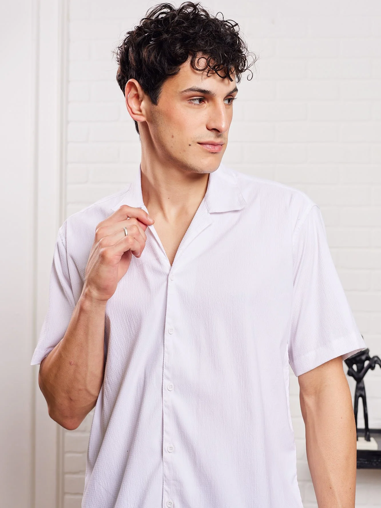 White Textured Shirt - Image 3