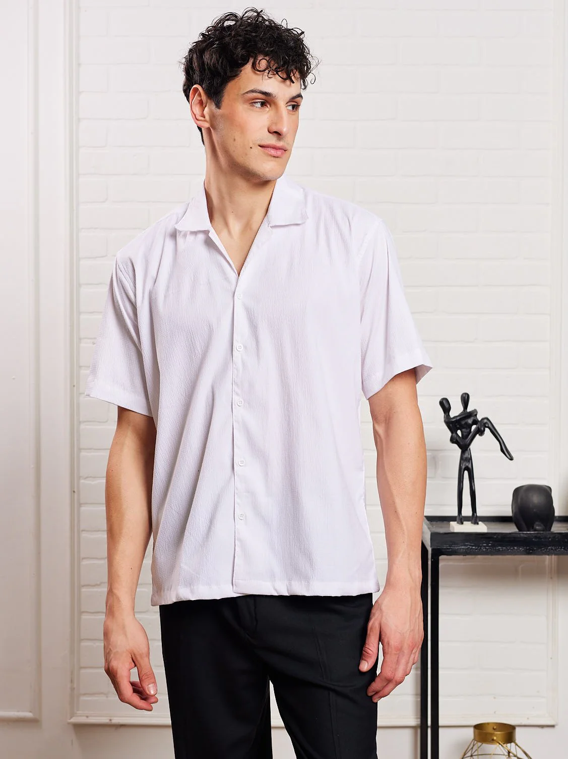 White Textured Shirt - Image 4