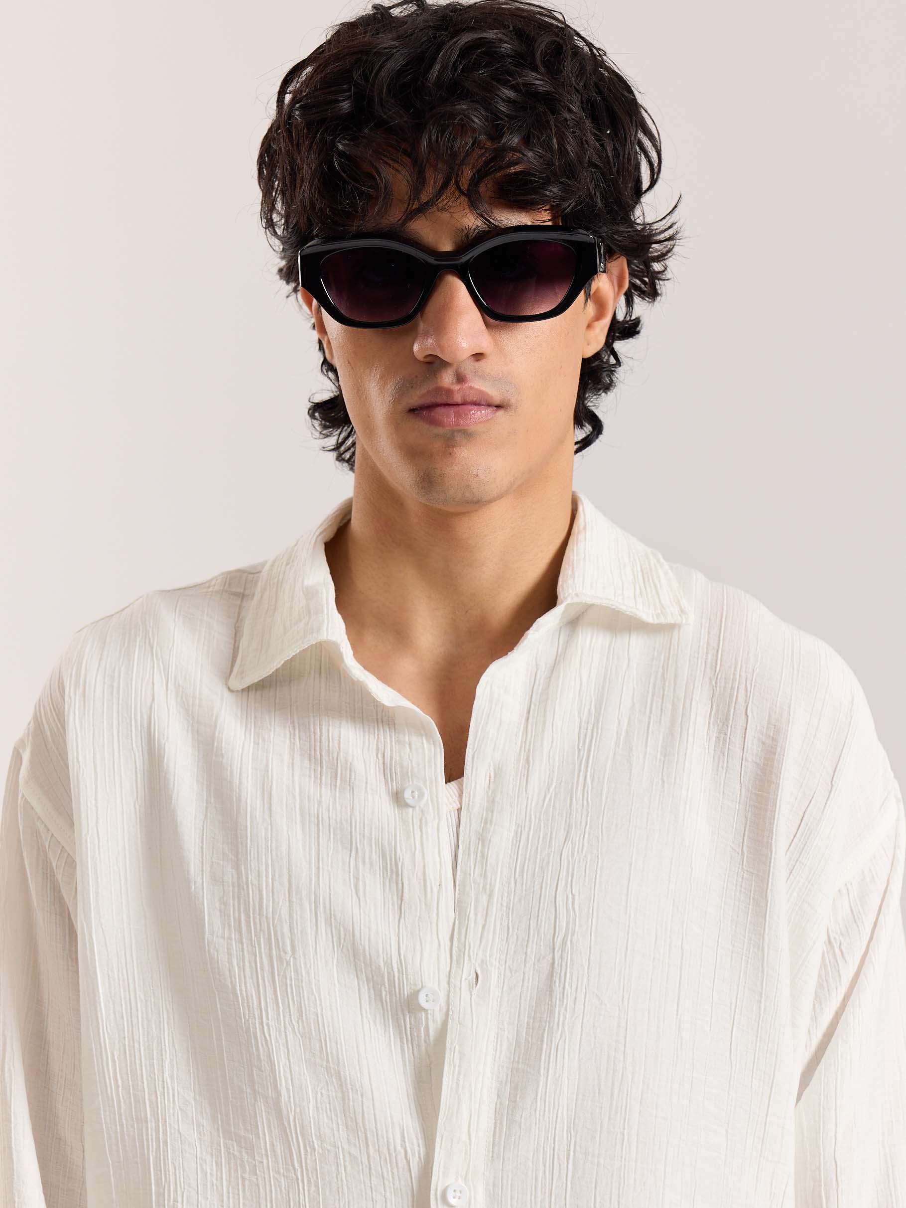 White Wave Textured Holiday Shirt - Image 3
