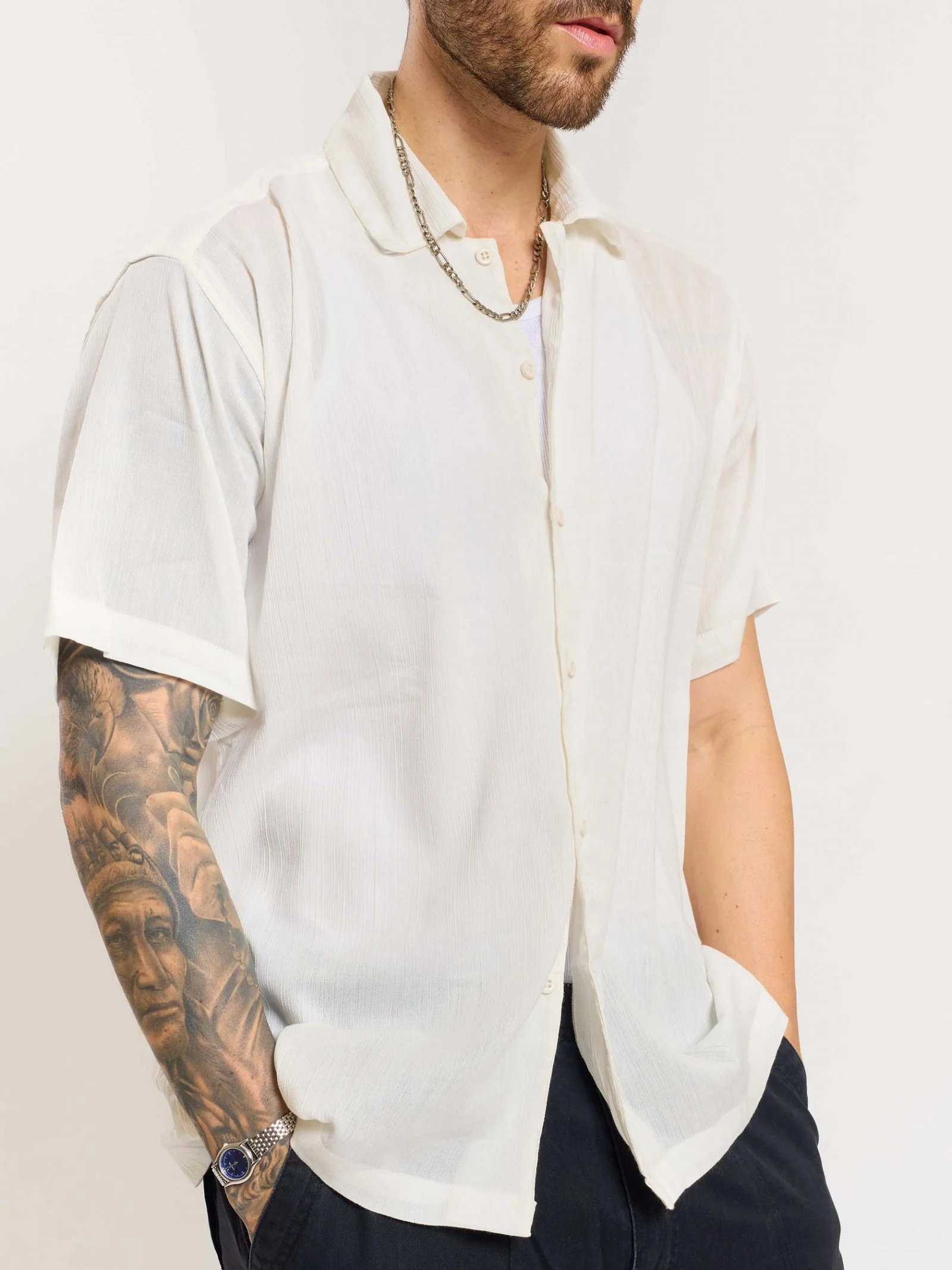 White Wrinkled Shirt - Image 5
