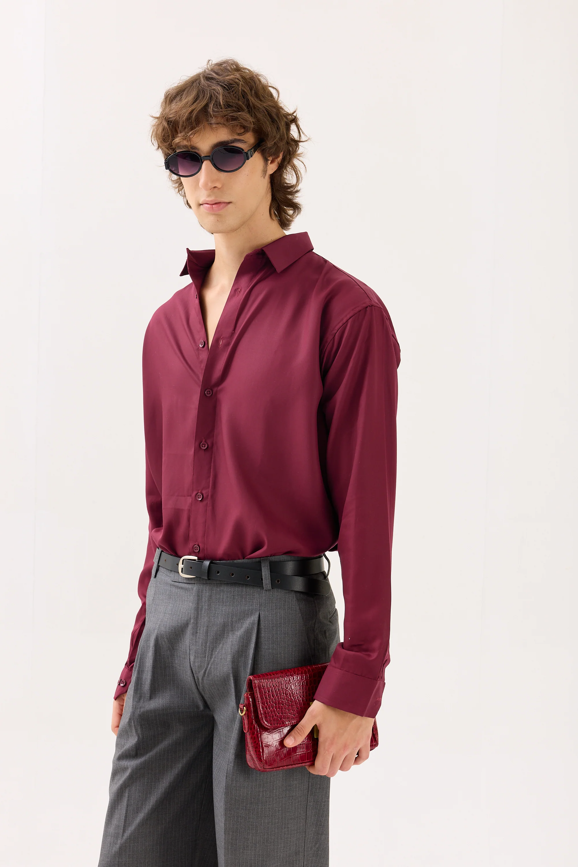 Wine Drape Shirt - Image 5