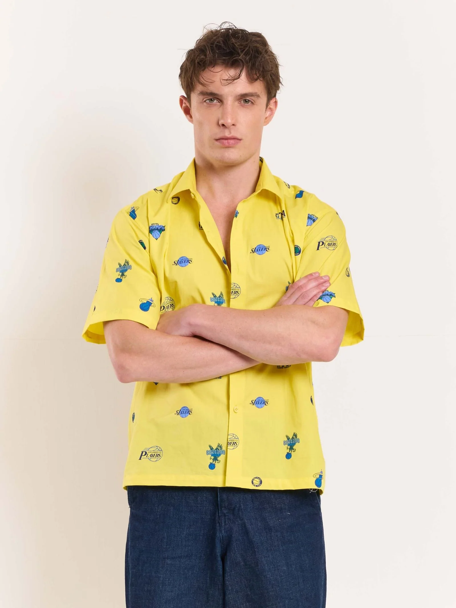 Yellow Bowling Shirt - Cropped Fit - Image 3