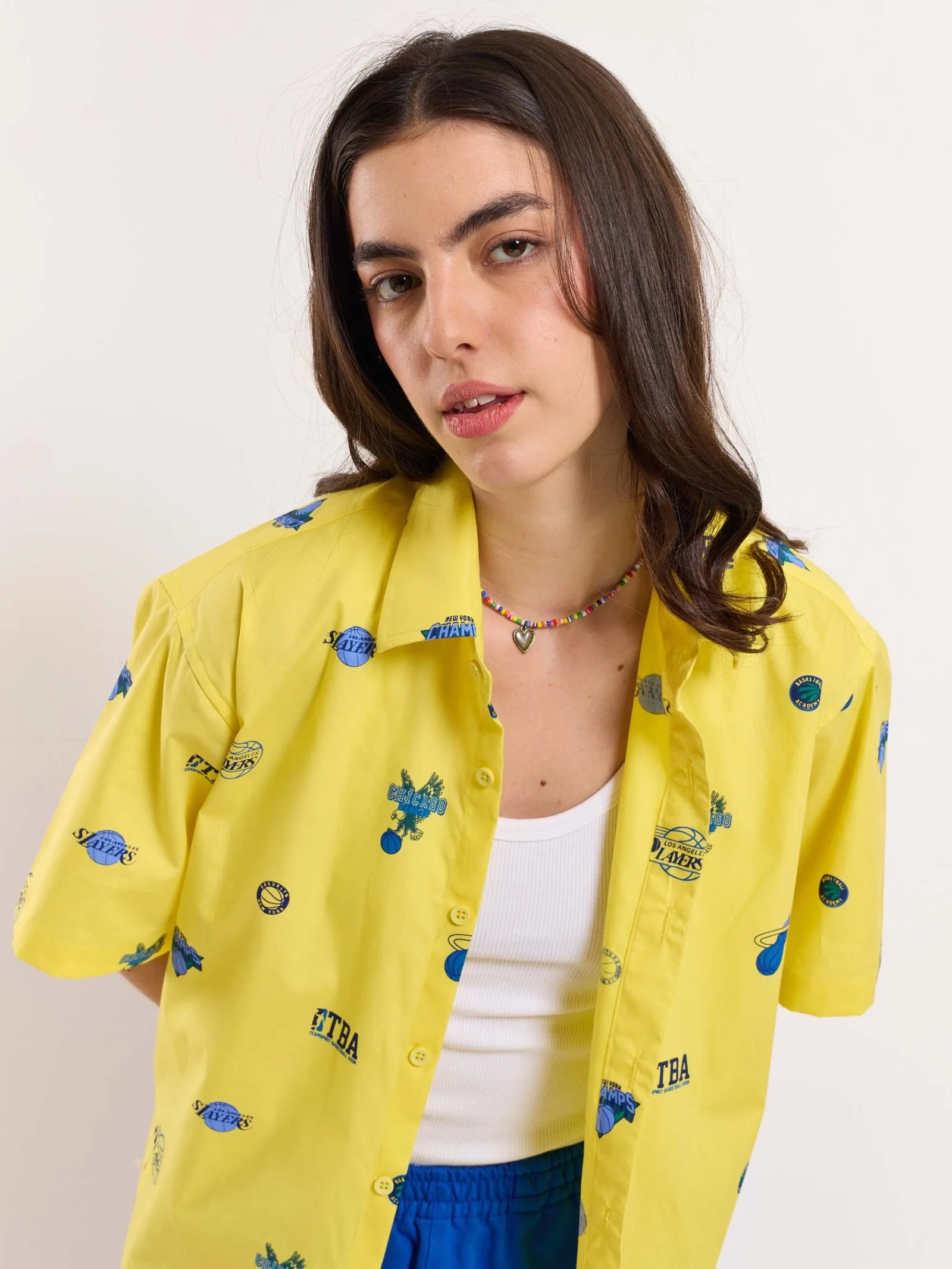 Yellow Bowling Shirt - Cropped Fit - Image 4
