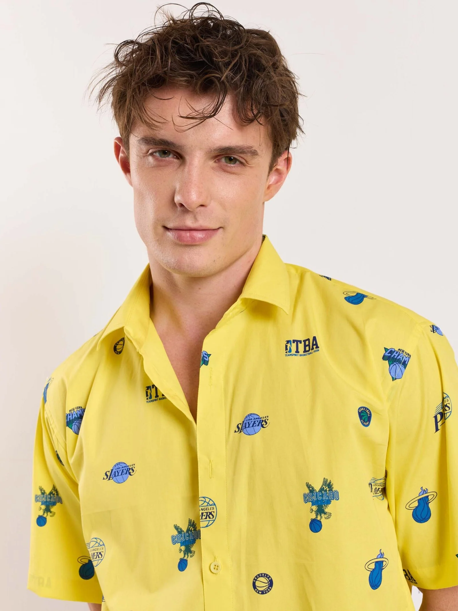 Yellow Bowling Shirt - Cropped Fit - Image 5