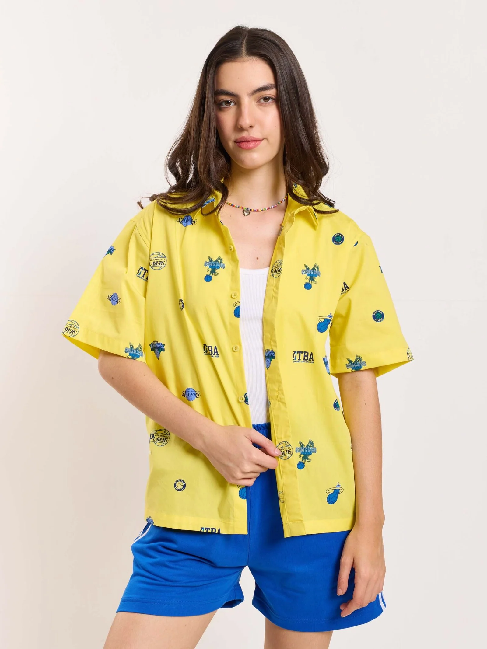 Yellow Bowling Shirt - Cropped Fit - Image 6