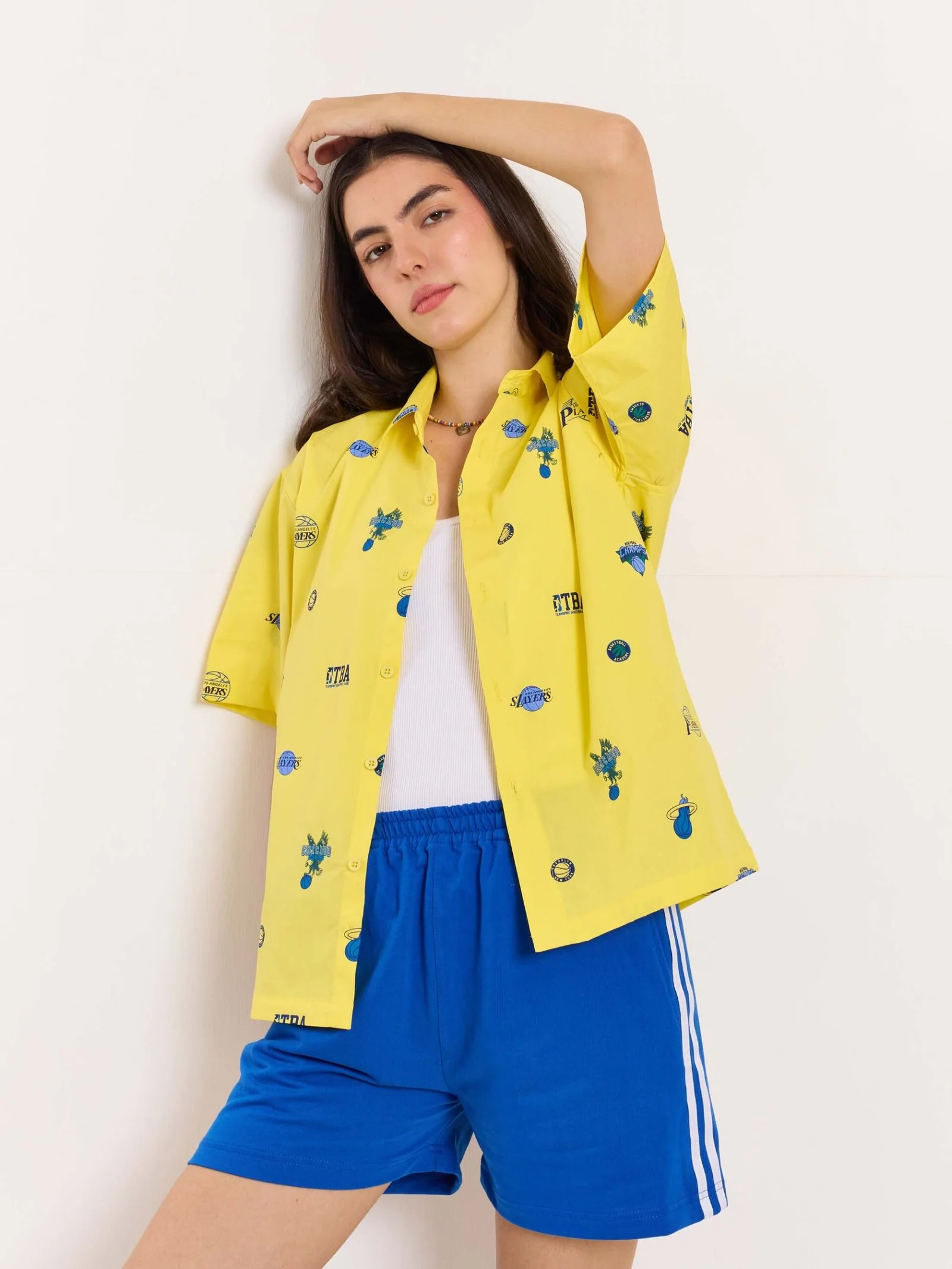Yellow Bowling Shirt - Cropped Fit - Image 8