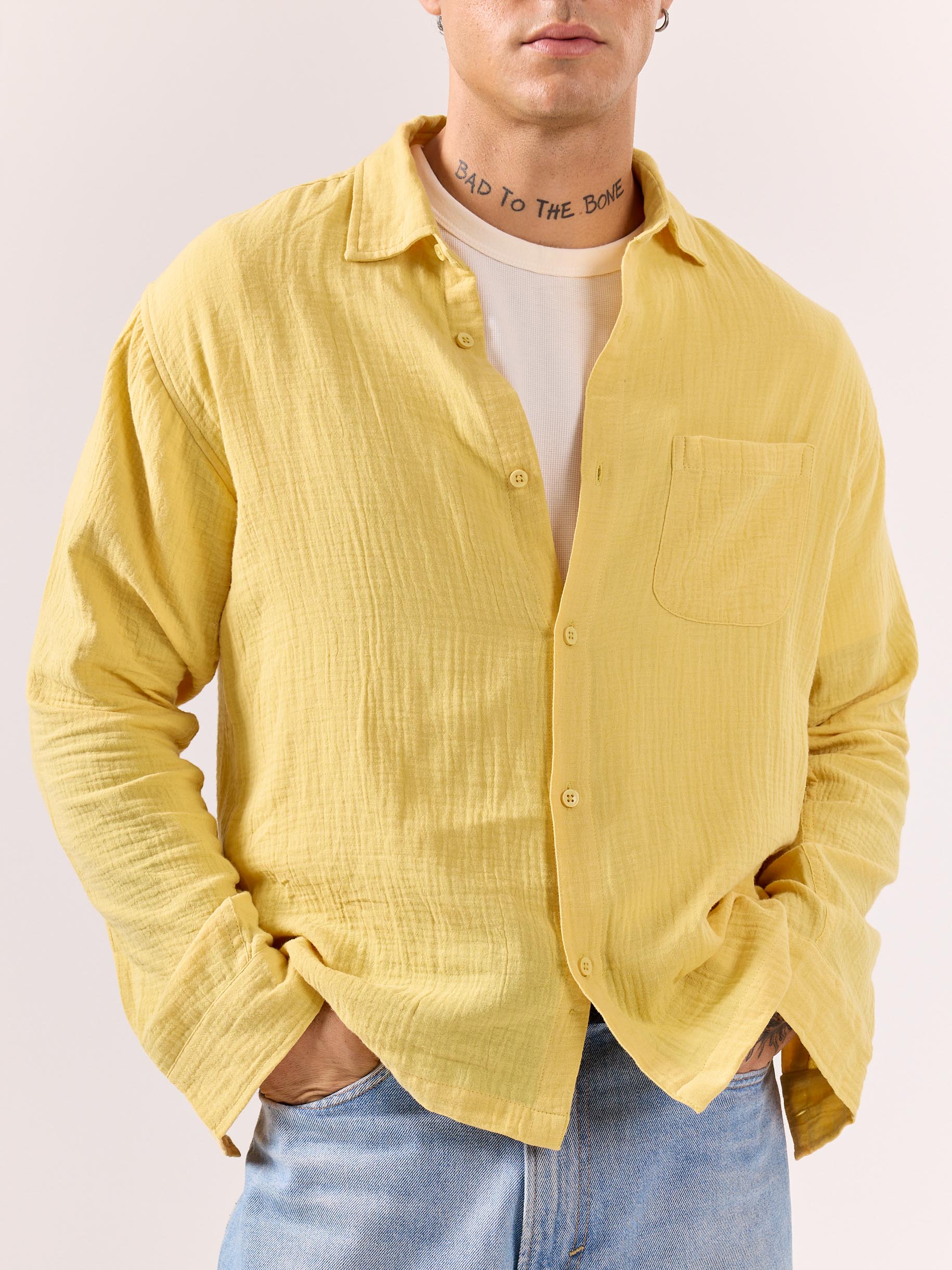 Yellow Gauze Holiday Shirt ( Pre-Order ) - Image 3