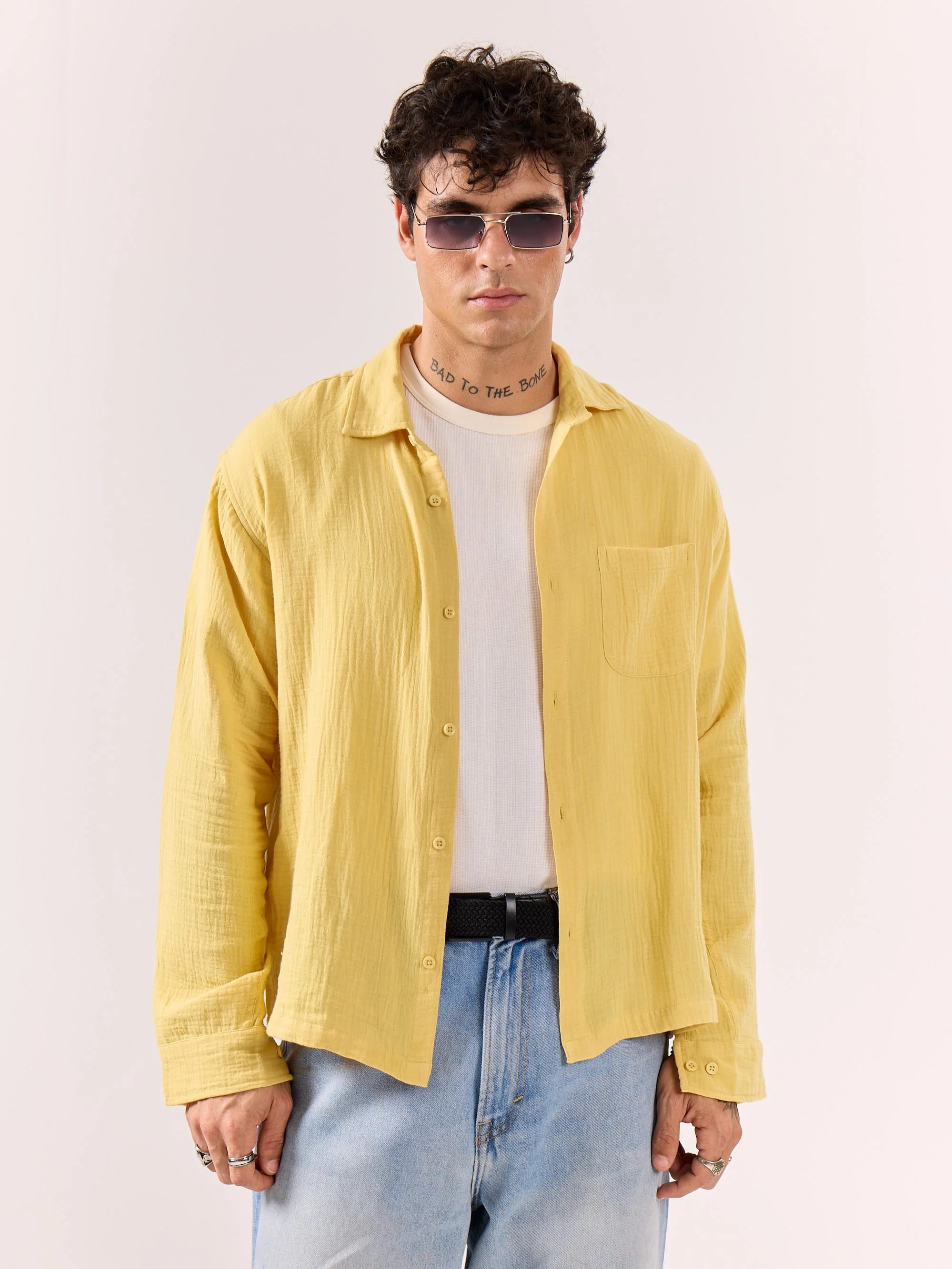 Yellow Gauze Holiday Shirt ( Pre-Order ) - Image 5