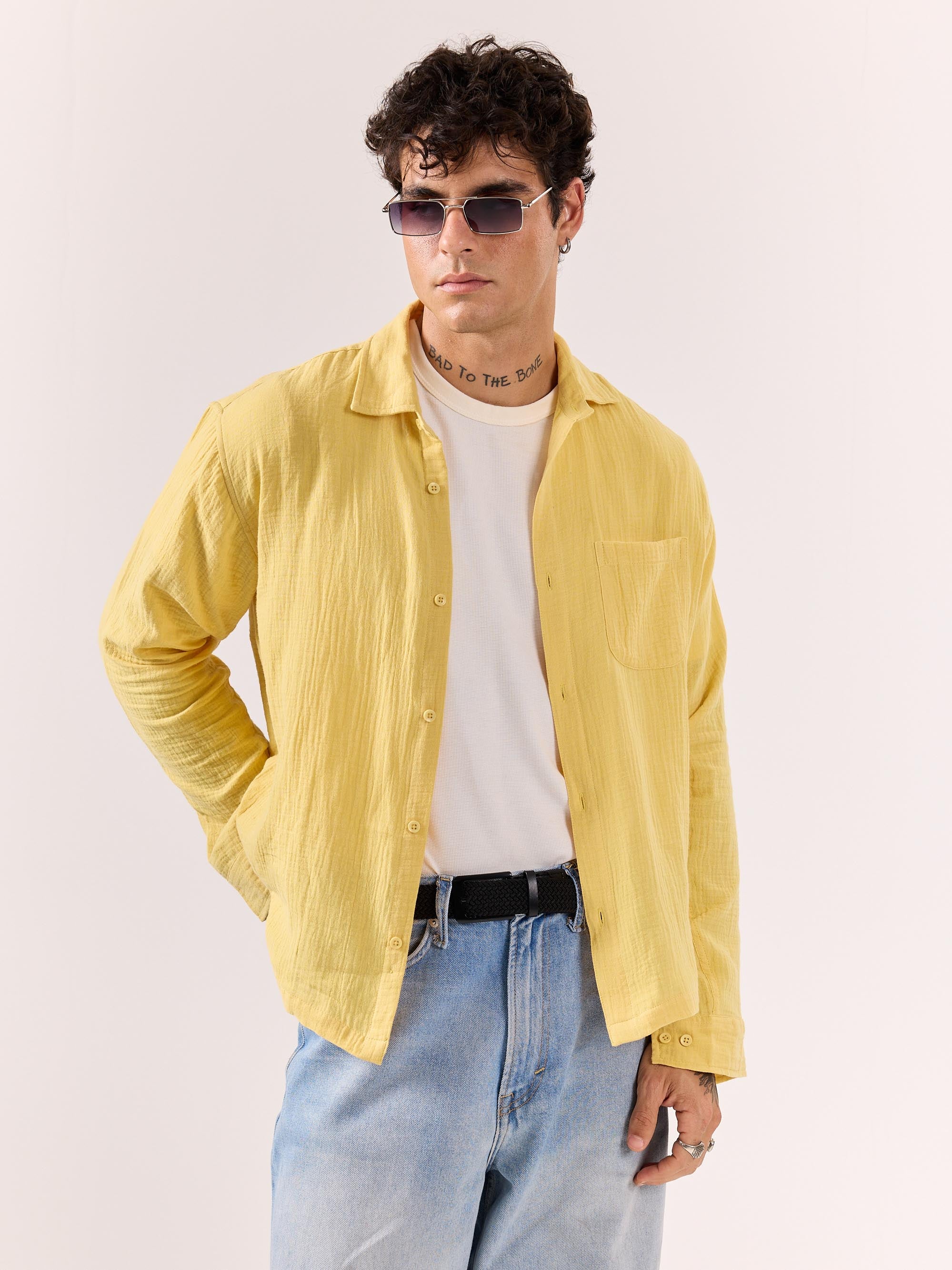 Yellow Gauze Holiday Shirt ( Pre-Order ) - Image 6