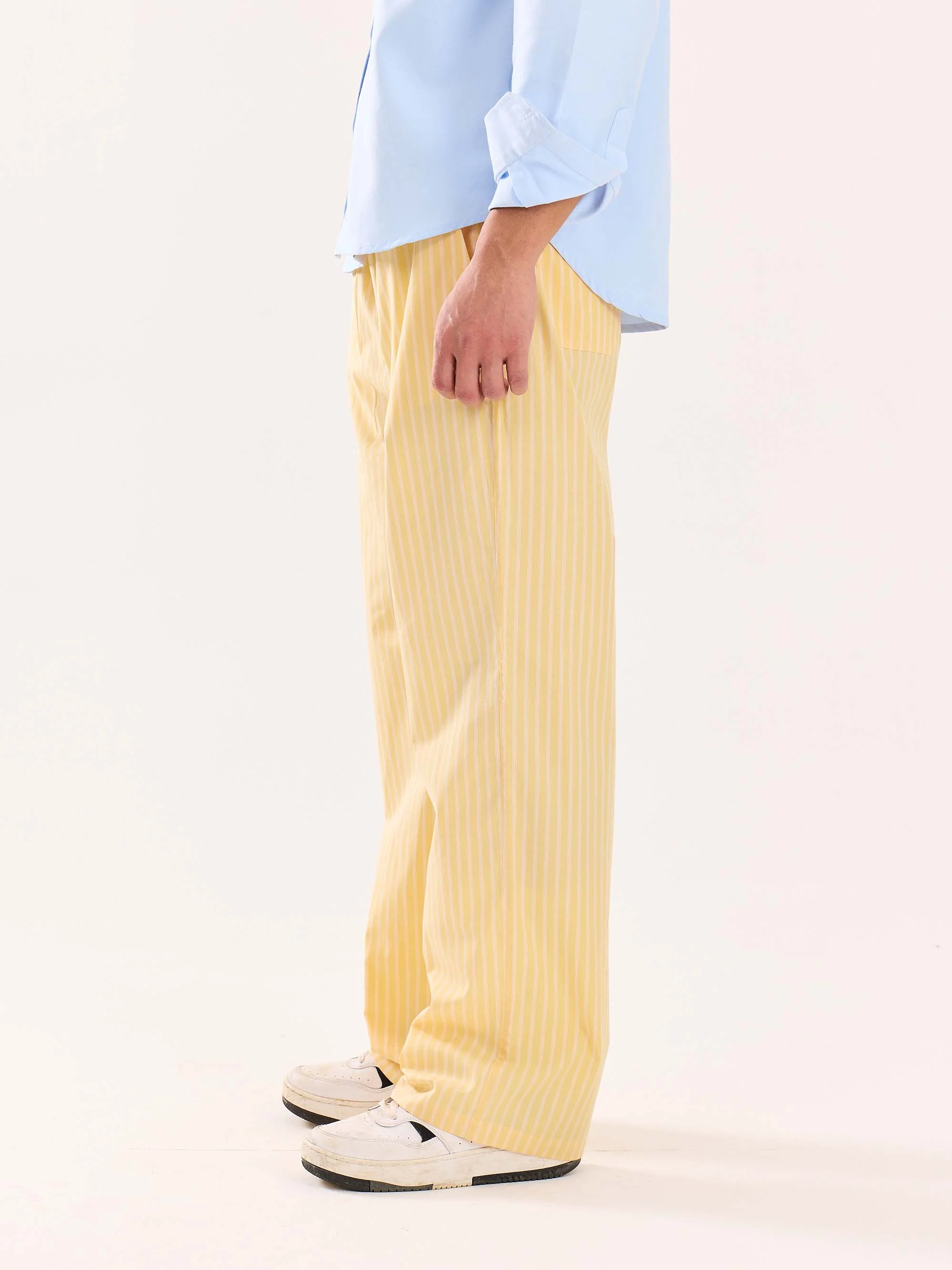 Yellow Striped Poplin Pull-on Pants - Image 7
