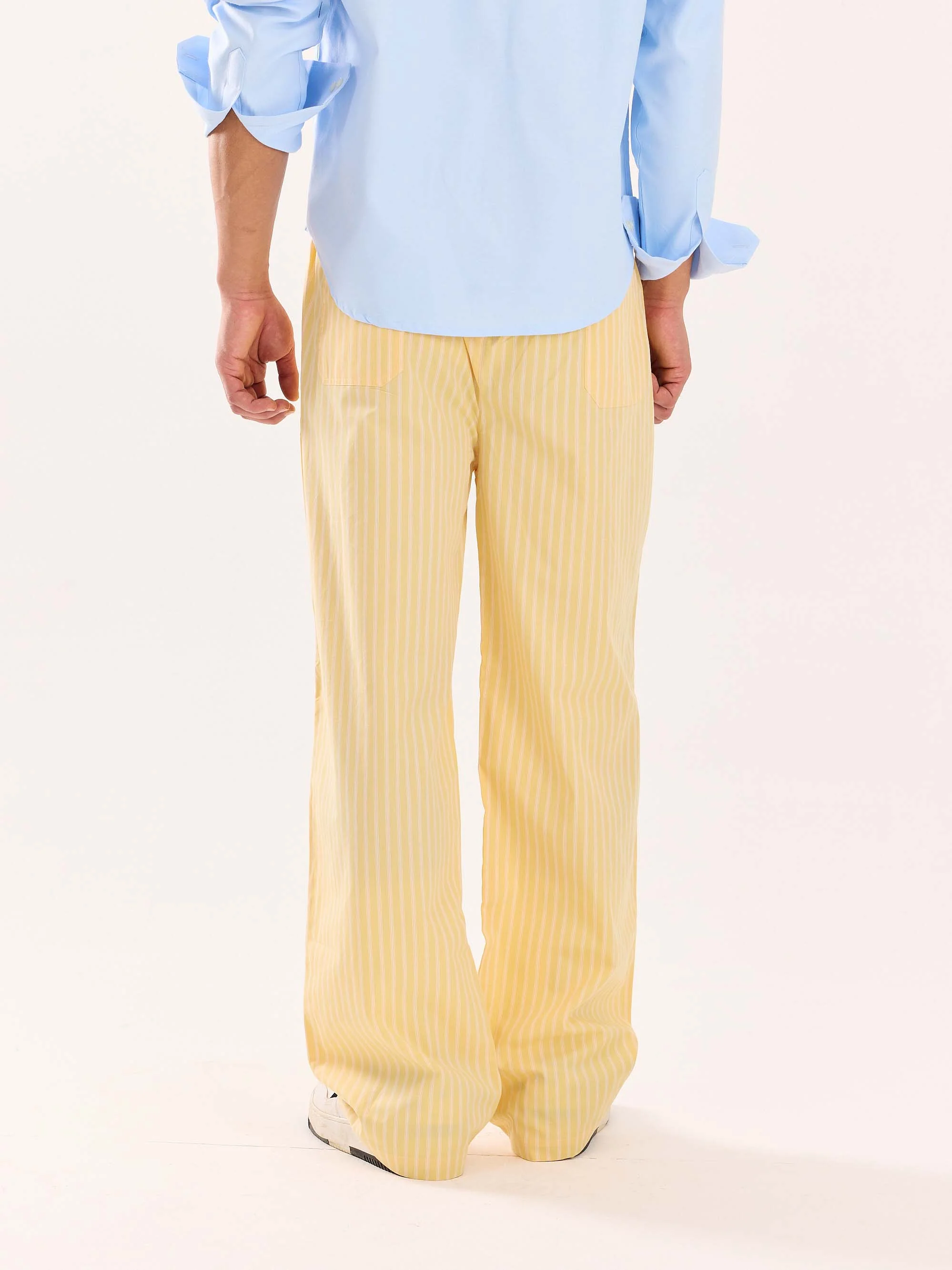 Yellow Striped Poplin Pull-on Pants - Image 8