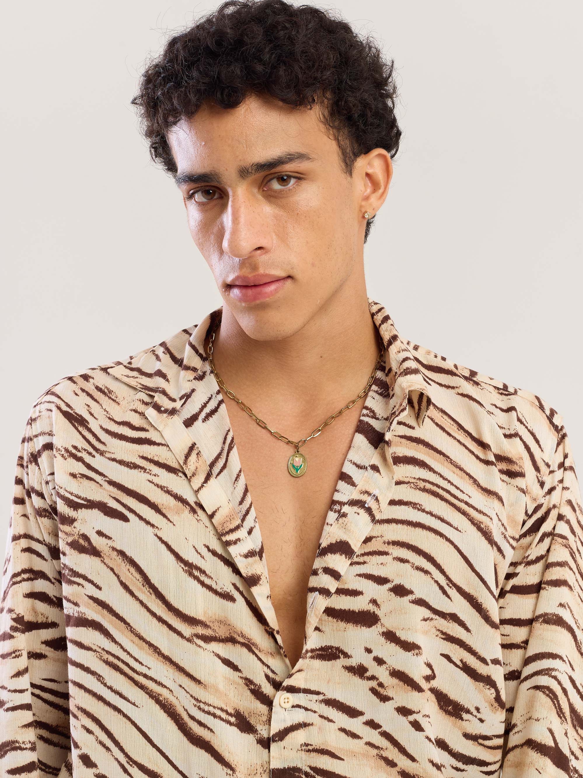 Zebra Patterned Wrinkled Shirt - Image 7